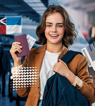 Woman with passport